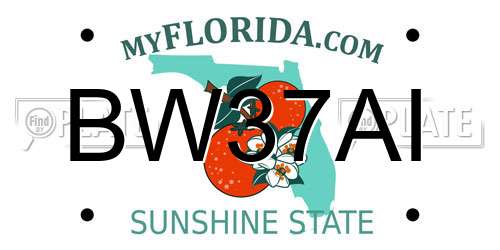BW37AI Florida License Plate