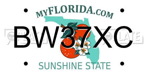BW37XC Florida License Plate