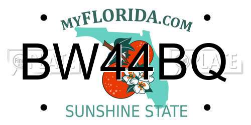 BW44BQ Florida License Plate