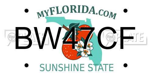 BW47CF Florida License Plate