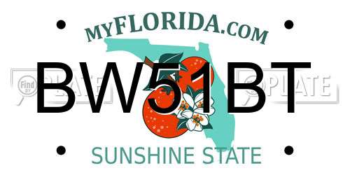 BW51BT Florida License Plate