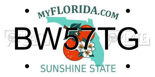 BW57TG Florida License Plate