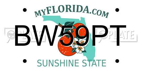 BW59PT Florida License Plate