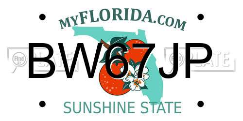 BW67JP Florida License Plate