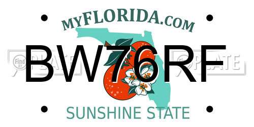 BW76RF Florida License Plate