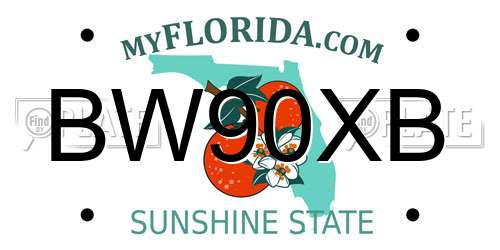 BW90XB Florida License Plate