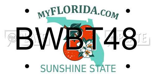 BWBT48 Florida License Plate