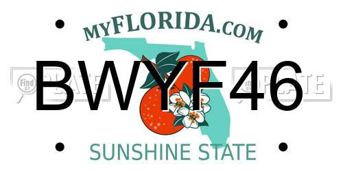 BWYF46 Florida License Plate