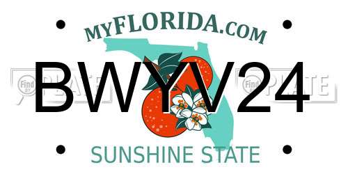 BWYV24 Florida License Plate