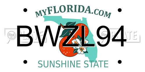 BWZL94 Florida License Plate