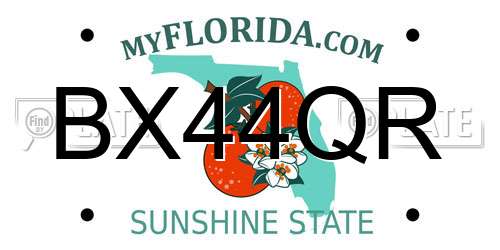 BX44QR Florida License Plate