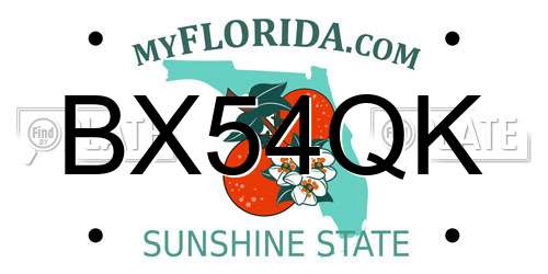 BX54QK Florida License Plate