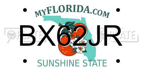 BX62JR Florida License Plate