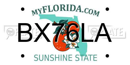 BX76LA Florida License Plate