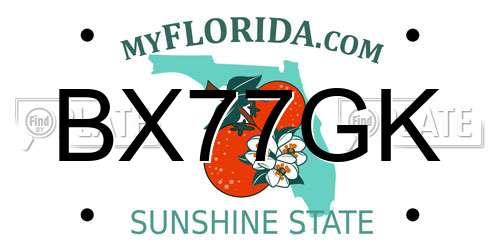 BX77GK Florida License Plate