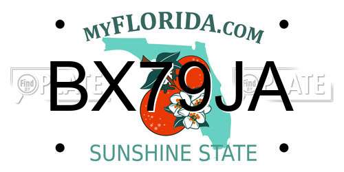 BX79JA Florida License Plate
