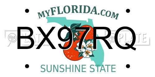 BX97RQ license plate in FL state