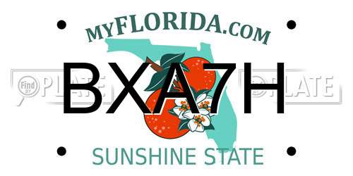 BXA7H Florida License Plate