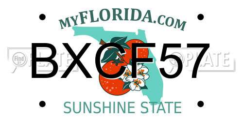 BXCF57 Florida License Plate