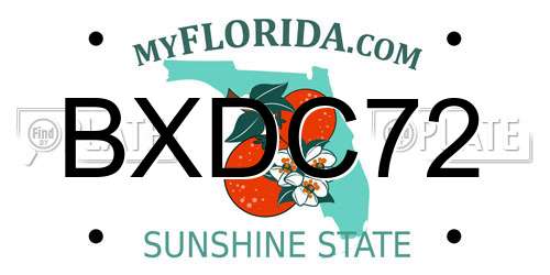 BXDC72 Florida License Plate
