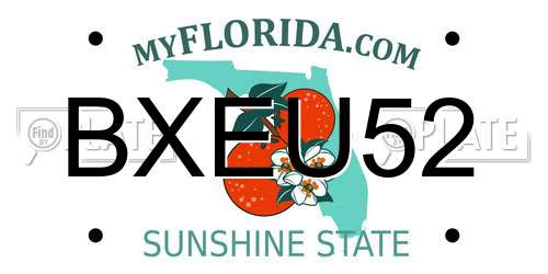 BXEU52 Florida License Plate
