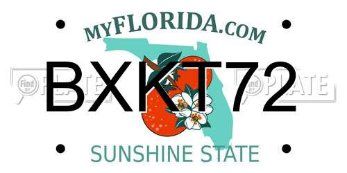 BXKT72 Florida License Plate