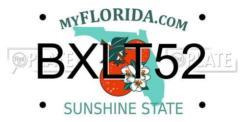 BXLT52 Florida License Plate