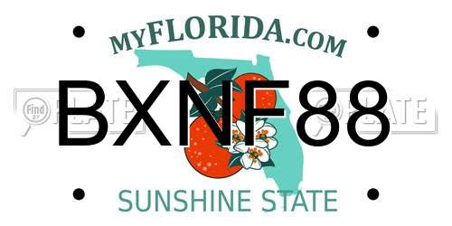 BXNF88 Florida License Plate