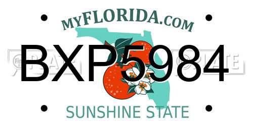 BXP5984 Florida License Plate