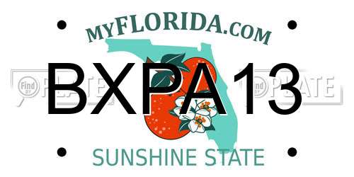 BXPA13 Florida License Plate