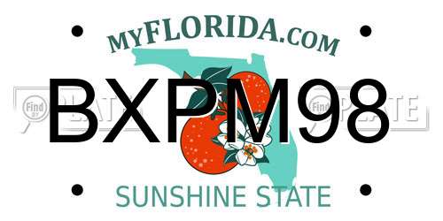 BXPM98 Florida License Plate