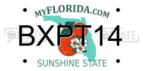 BXPT14 Florida License Plate