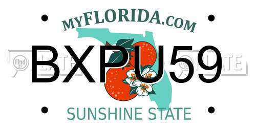 BXPU59 Florida License Plate