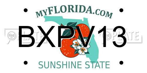 BXPV13 Florida License Plate