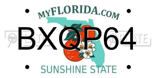 BXQP64 Florida License Plate