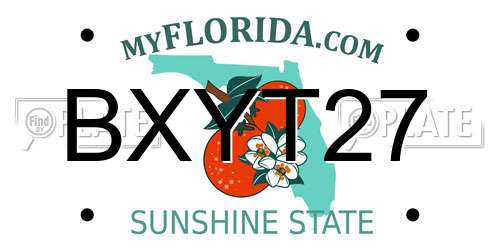 BXYT27 Florida License Plate