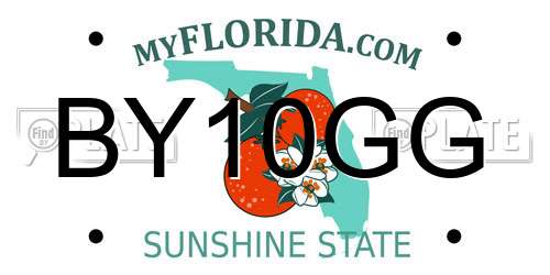 BY10GG Florida License Plate