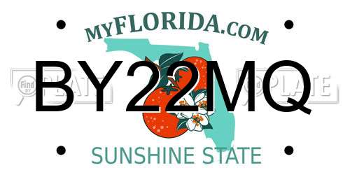 BY22MQ Florida License Plate