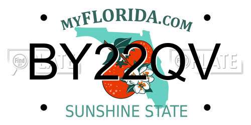 BY22QV Florida License Plate