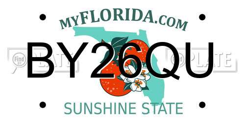BY26QU Florida License Plate