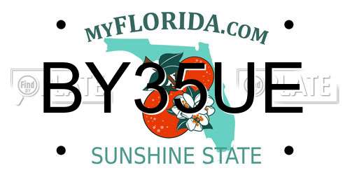 BY35UE Florida License Plate