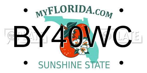 BY40WC Florida License Plate