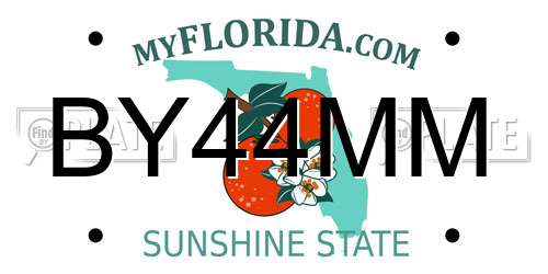 BY44MM Florida License Plate