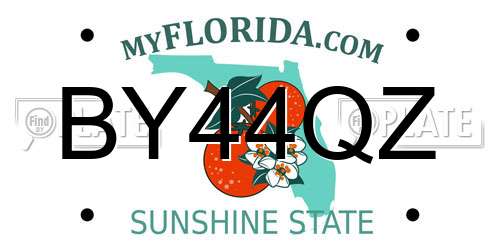 BY44QZ Florida License Plate