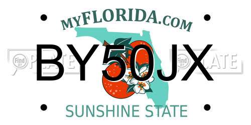 BY50JX Florida License Plate