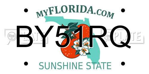 BY51RQ Florida License Plate