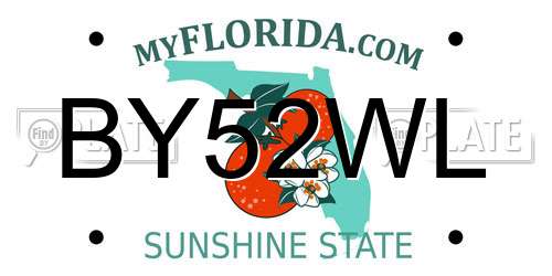BY52WL Florida License Plate
