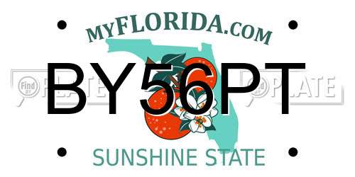 BY56PT Florida License Plate