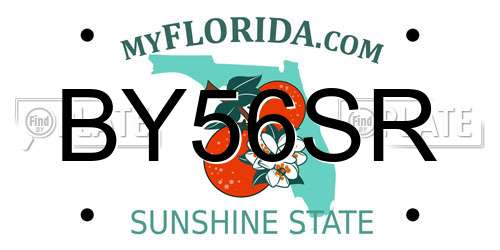 BY56SR Florida License Plate