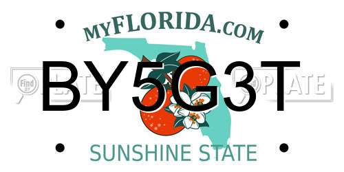 BY5G3T Florida License Plate